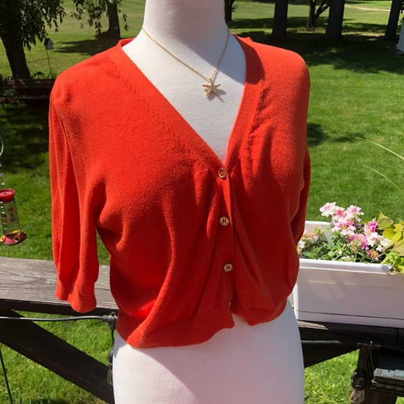 Michael Kors Cropped Cardigan! 🍊 - Picture 1 of 7